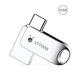 Antdisk USB Type C Flash Drive 32GB USB 3.0 Memory Stick 2 in 1 Waterproof OTG Flash Disk for Smartphones and Tablets (32GB)