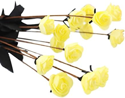Artificial flowers,GOODCULLER Artificial PE Fake Flowers Rose Floral Wedding Bouquet Bridal Hydrangea Decor (Yellow)
