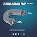 EVERCONNECT 4865 Flexible PVC Rubber Tubular Drain Trap with Stainless Steel Clamps, 1-1/2