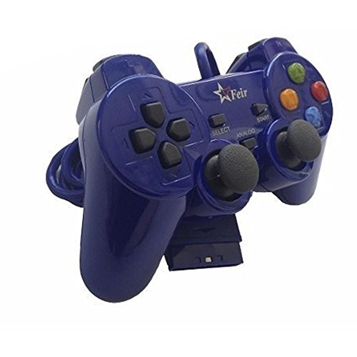 Controle com Fio para PS2 Feir - Azul - FR-206
