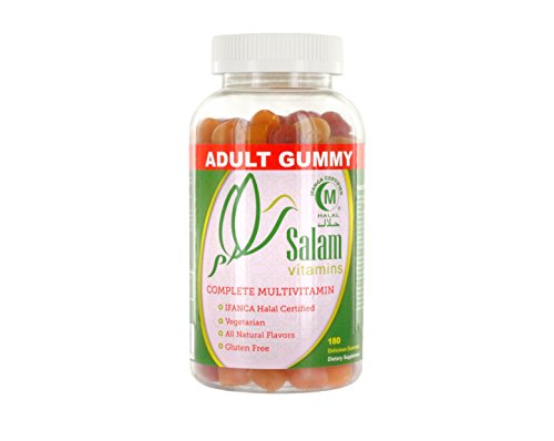 Salam Vitamins, Adult Halal & Vegetarian Gummy Vitamins, 180 count