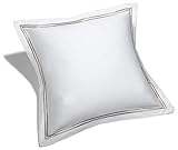 Pinzon Hotel Stitch 400-Thread-Count Egyptian Cotton Sateen European Sham, White with Taupe Stripes