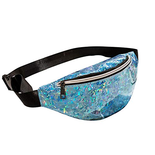 JaneDream Fanny Pack with Hidden Pocket Primitive Lodging Wind Blink Bag Waist Pack Women Glitter for Running Raves Festivals