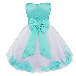 iiniim Girls Petals Tulle Princess Wedding Pageant
