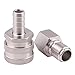 DERNORD 1/2 Inch Stainless Steel Quick Disconnect Set - Beer Brewing Connector Kit (Barb Female/FPT Male)