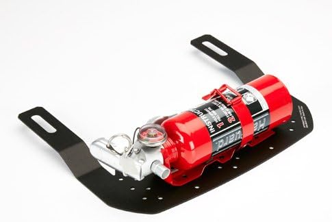 Ford Mustang fire extinguisher bracket for 2015-2016 models with 1.5lb fire extinguisher red