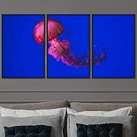 3 Piece Framed Canvas Wall Art Colorful Jellyfish Marine Life Canvas Prints Home Artwork Decoration for Living Room,Bedroom - 16
