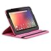 Fosmon GYRE Series 360 Degree Rotating Leather Case with Multi Angle Stand + Sleep/Wake Function for Google Nexus 10 Tablet (Pink)