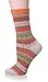 Color City Womens 5 Pairs Colorful Thick Knitting Cotton Crew Socks - Warm Wool Winter Socks,Free Size,Style F