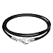 Miraculous Garden 2.5mm Braided Black Leather Cord Rope Chain Necklace with Stainless...