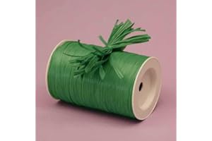 PAPER MART Emerald Green Matte Raffia Ribbon 1/4" X 100 Yards