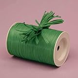 Emerald Green Matte Raffia Ribbon, 1/4