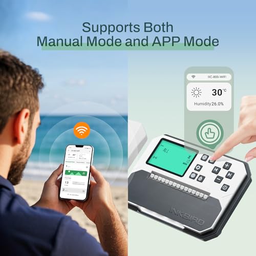 Inkbird WiFi Connected Watering Programmer, 8 Ways, APP Control, Memory Function, Automatic Watering Timer for Garden, Lawn, Yard