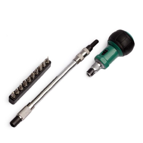 Click Here to See More Images Pro'sKit 10-In-One Flexible Flex Bar Ratchet Screwdriver Set Maintenance Tool