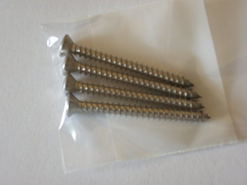 4 Pack Stainless Steel Long Guitar Neckplate Screws 1-3/4 inch X #8 Made in USA