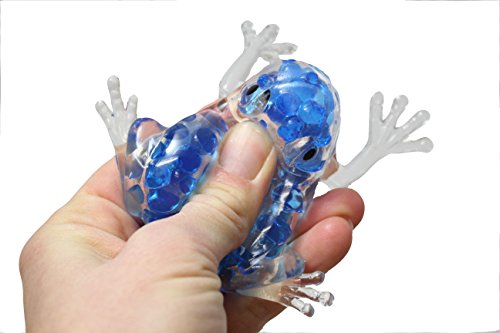 Small Cute Frog Water Bead Filled Squeeze Stress Ball - Squishy Toy - Sensory Fidget (Teal) - Thumbnail 6
