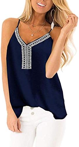 Women Summer Tops Women's Button Down V Neck Strappy Tank Tops Loose Casual Sleeveless Shirts Blouses