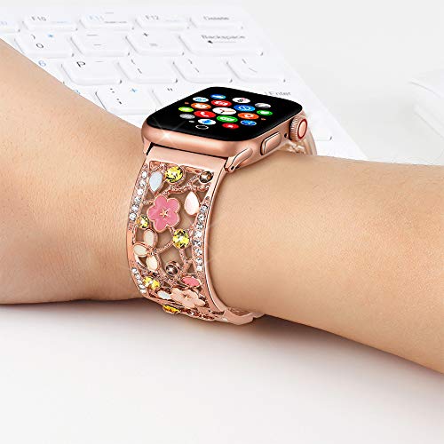 Duoan フローラルブレスレット Apple Watch対応バンド 38mm 40mm 41mm iWatchバンド Series 8 並行輸入 Duoan フローラルブレスレット Apple Watch用バンド 38mm 40mm 41mm