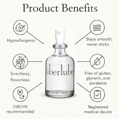 Überlube Luxury Lubricant Gel | Natural Silicone Intimate Lubricant Gel Enriched with Vitamin E | Latex Free, Fragrance Neither Residue And Can Be Used Under Water - 55ml