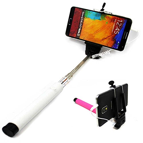Selfie Sitck, Areion Bluetooth Free Extendable Self Portrait Selfie Handheld Stick Monopod for iPhone, Adriod Phone White