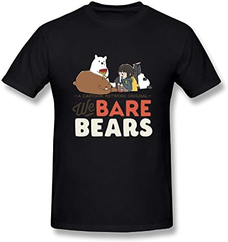 Gilles Men's We Bare Bears Cool Tshirts Black