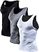 Neleus Men's 3 Pack Athletic Compression Under Base Layer Sport Tank Top,01#:Black,Grey,White,Medium