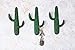 Comfify Set of 3 Hooks Cast Iron Cactus Double Wall Mounted Hooks/Hangers - Decorative Wall Mounted Hooks for Coats, Bags, Towels and More - w/Screws and Anchors Included - Rustic Green