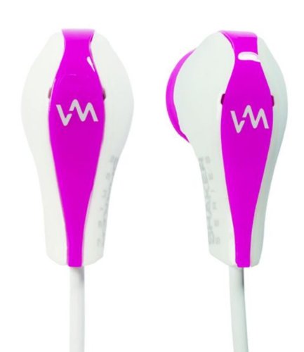 VM Audio SREB3 In Ear Earphones Earbuds MP3/iPod iPhone Headphones - White Pink