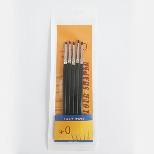 COMIART 5pcs Flexible Fimo Clay Sculpture Tools Silicon Color Shaper Brushes Size 0