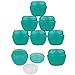 Beauticom 12 Pieces 50G/50ML Teal Color Frosted Container Jars with Inner Liner for Lotion, Toners, Lip Balms, Makeup Samples - BPA Free