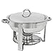 ZENY Round Chafing Dish Full Size 5 Quart Stainless Steel Deep Pans Chafer Dish Set Buffet Catering Party Events Warmer Serving Set Utensils w/Fuel Holder (1)