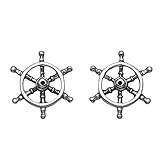 Stainless Steel Nautical Ship's Wheel Stud Earrings