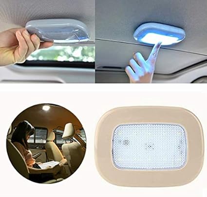auto plafon techo luces led inalambricas interior lectura vacio con suck magnetico para auto universal usb cargador auto back lights gris white