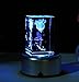 Graces Dawn® 3D Laser Etched Crystal Rotating Rose with 7-led Colorful Lights