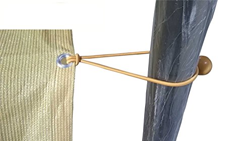 Shatex Heavy Duty Wheat UV Treated Stretch Tie Loops, Reusable 8-inch Ball Bungee Canopy Tarp Tie Down Cord (12pack) - Thumbnail 4