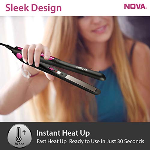 Nova NHS - 840 Selfie Hair Straightener for Women (Pink) 2 Nova NHS - 840 Selfie Hair Straightener for Women (Pink) - Image 2