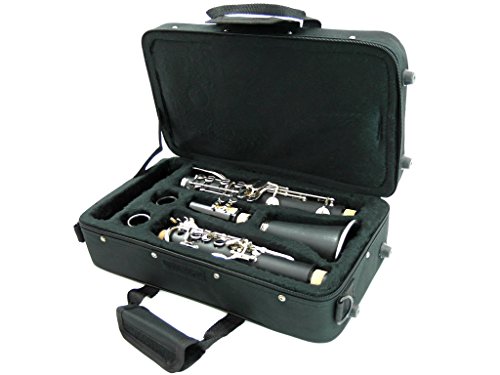 D'Luca 200NM 200 Series Ebonite 17 Keys Bb Clarinet with Double Barrel, Canvas Case, Cleaning Kit, Black - Thumbnail 4