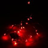 SUPERNIGHT (TM) 7ft/2m 20 LEDs Red Heart Shaped Flexible LED Light Strings Lovely LED Gifts for Kids Girlfriend