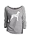 Thread Tank Great Dane Dog Silhouette Women's Slouchy 3/4 Sleeves Raglan Sweatshirt Sport Grey 2X-Large