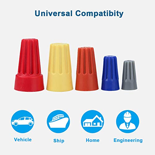 230PCS Wire Nuts Connectors Screw Terminals - Twist Nuts Caps Wire Connectors, with Spring Insert Twist Nuts Caps Connection Assortment Set - Thumbnail 5