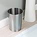 mDesign Metal Wastebasket Trash Can for Bathroom, Office, Kitchen - Tall, Brushed Stainless Steel