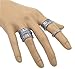 SUNSCSC Bohemian Gypsy Vintage Retro Joint Knuckle Nail Ring Set of 6 Rings Silver Plated