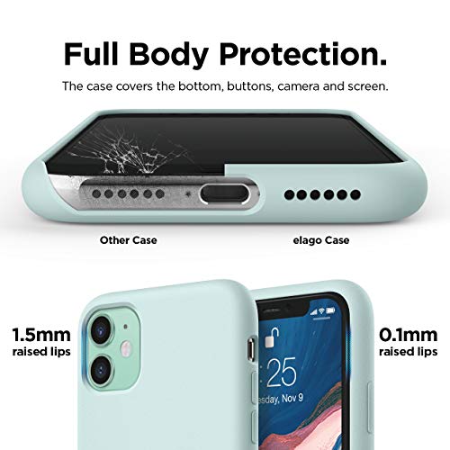 Elago Silicone Case Compatible With Iphone 11 Mint Green Premium Liquid Silicone Raised Lip Screen Camera Protection 3 Layer Structure Full Body Protection Pricepulse