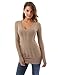 PattyBoutik Women's V Neck Ribbed Tunic Knit Top