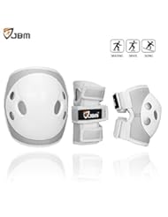 Sports: JBM Child Kids Bike Cycling Bicycle Riding Protective Gear Set, Knee and Elbow Pads with Wrist Guards Multi-sports: Rollerblading, Skating, Basketball, BMX (Nylon Cloth Silver Fox, Child/kids) - JBM international