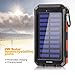 20000mAh Solar Power Bank Solar Charger Waterproof Portable Battery Charger with Compass for iPad iPhone Android Cellphones (Orange)
