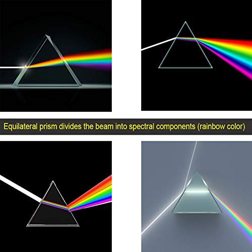 IFOLAINA Prism 6” inch Light Optical Glass Crystal Triangular Prism for