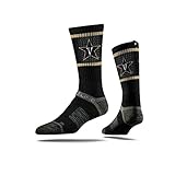 Strideline NCAA Vanderbilt Commodores Premium Athletic Crew Socks, Black, One Size