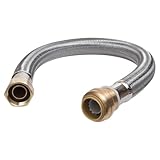 SharkBite U3088FLEX12LFA Flexible Water Heater Connector 3/4 inch x 3/4 inch x 12 inch, Push-to-Connect Braided Stainless Steel Water Heater Hose