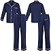 Alexander Del Rossa Men's Lightweight Button Down Pajama Set, Long Cotton Pjs, Large Navy Blue (A0714MBLLG)